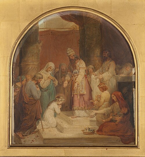 Esquisse pour l'église Saint-Nicolas-du-Chardonnet : La Présentation de la Vierge au Temple, 1857, Nicolas Gosse