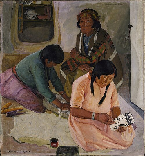 Indian Women Making Pottery, 1924, Catherine C. Critcher