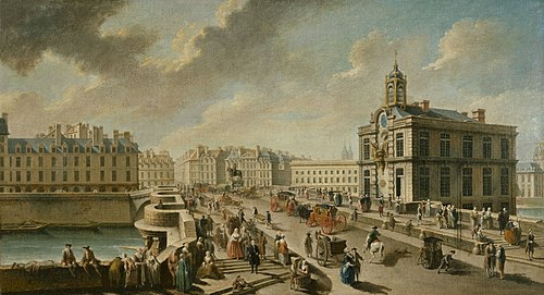 Le Pont-Neuf et la Pompe de la Samaritaine, vus du quai de la Mégisserie, 1777, Nicolas-Jean-Baptiste Raguenet