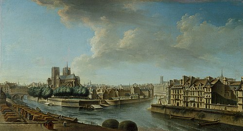 Le Chevet de Notre-Dame et la Pointe occidentale de l'Ile Saint-Louis, 1769, Nicolas-Jean-Baptiste Raguenet