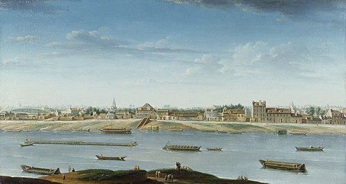 Le Port Saint-Bernard, vu de l'Arsenal, 1752, Nicolas-Jean-Baptiste Raguenet