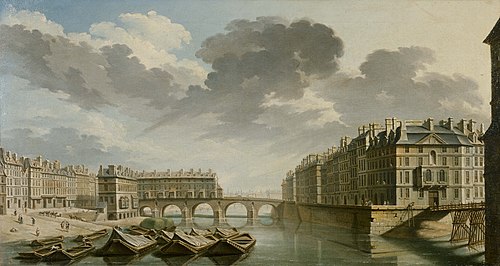 Le Quai des Ormes le pont Marie et l'île Saint-Louis, 1757, Nicolas-Jean-Baptiste Raguenet
