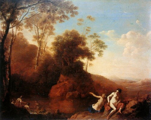 Diane avec ses nymphes découvre la grossesse de Callisto., 1650, Dirck van der Lisse