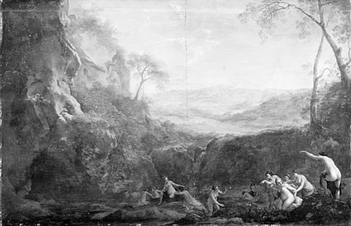 Landscape with Diana and Nymphs, 1642, Dirck van der Lisse
