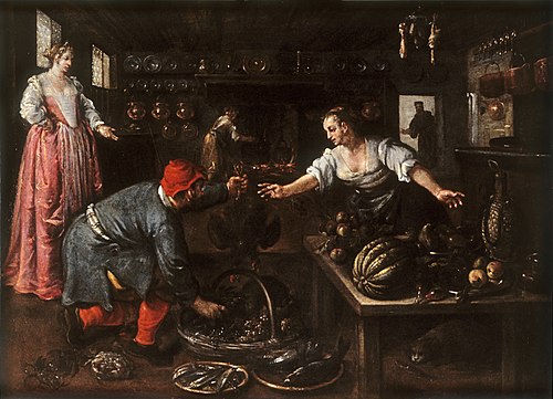 Kitchen Interior, 1600, Dirck de Vries