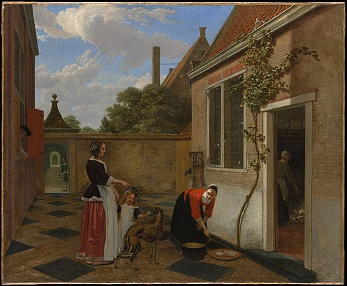 Scene in a Courtyard, 1660, Ludolf Leendertsz. de Jongh