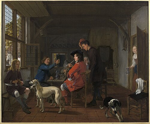 Inn with Resting Hunters, 1658, Ludolf Leendertsz. de Jongh