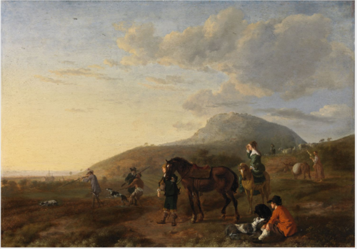 Landscape with a Shooting Party, 1649, Ludolf Leendertsz. de Jongh