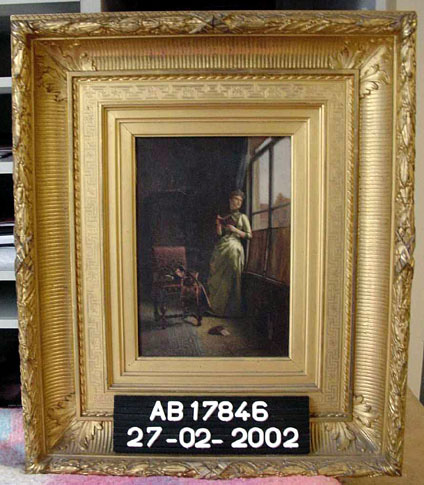 Dame lezend bij het raam, 1855, Pieter Alardus Haaxman