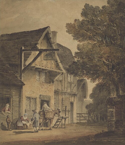 Figures Outside the Boar Inn, , Robert Dixon