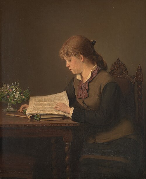 Lezend meisje, 1880, Jacob Taanman