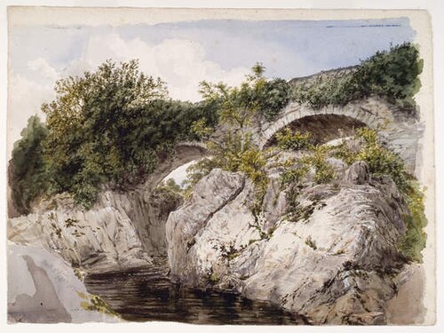 Pont-y-Pair near Bettws-y-Coed, North Wales, 1836, Hopkins Horsley Hobday Horsley