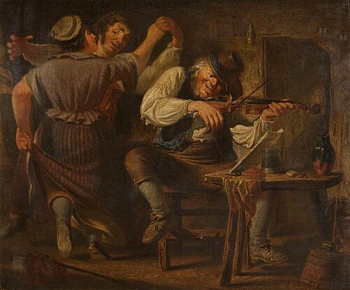 Fiddler and Dancing Peasants, , Thomas Wade