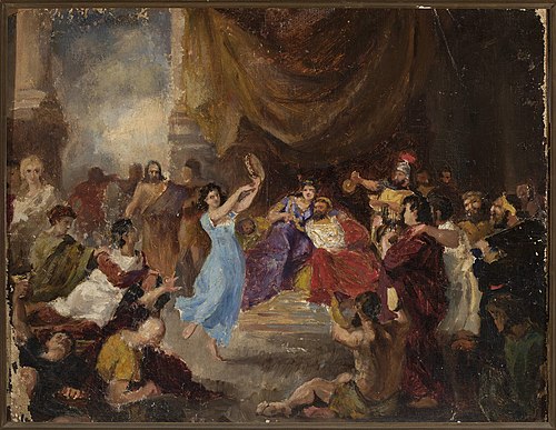 Salome's dance before Herod, sketch, 1886, Marcin Gottlieb