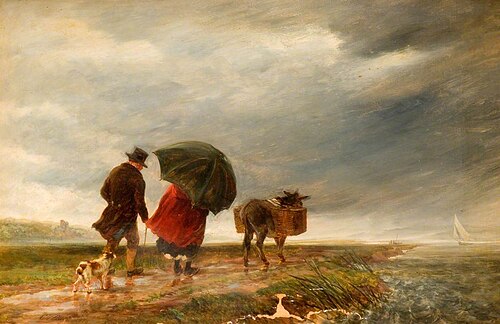 Going to the Ferry, Appledore, Devon; A Squally Day, 1856, Charles Thomas Burt