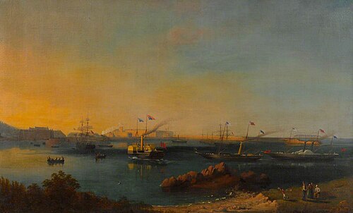 Queen Victoria Arriving at Alderney, 1859, , Charles Thomas Burt