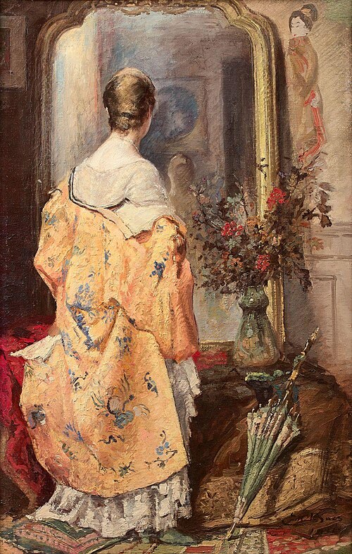 Young woman before a mirror, 1950, Émile Baes