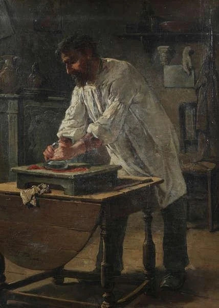 The paint maker, 1906, Émile Baes