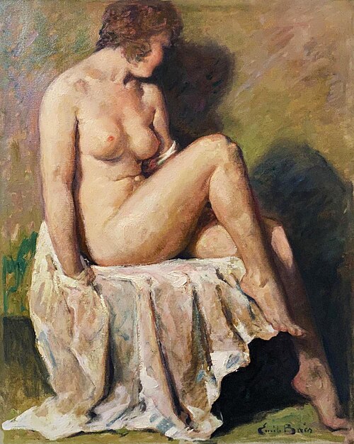 Seated nude, 1950, Émile Baes