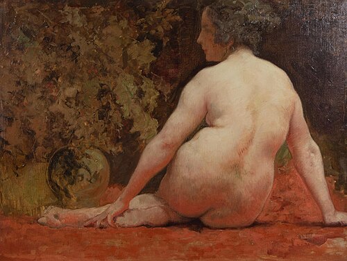 Sitting nude, 1950, Émile Baes