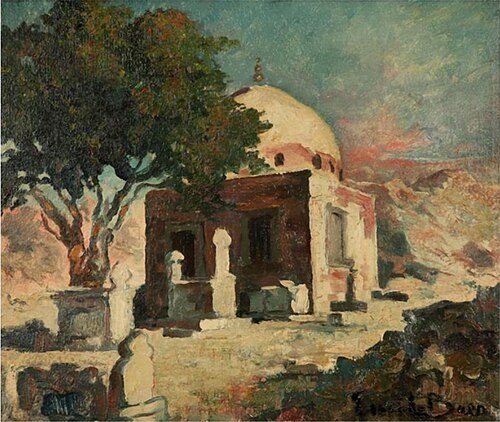 View of a mausoleum in Cairo, 1950, Émile Baes