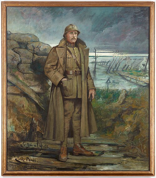 Albert Ier, roi des Belges, sur les bords de l'Yser, 1932, Émile Baes