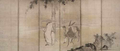 Su Shi (So Shoku) and Pan Lang (Han Rō), 1610, Unkoku Togan