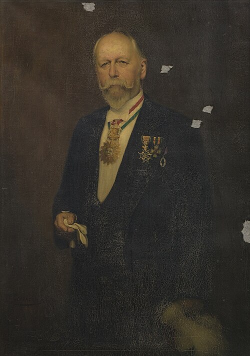 Portret van Joseph Laurent Hubert Polis (1845-1915), erepresident Sociëteit Momus, 1906, Henri Goovaerts