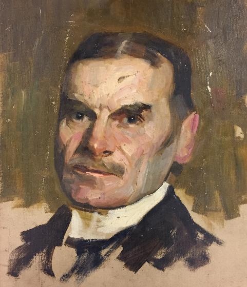 Herenportret ; verso: portretfoto van Victor Jaunez, 1898, Henri Goovaerts