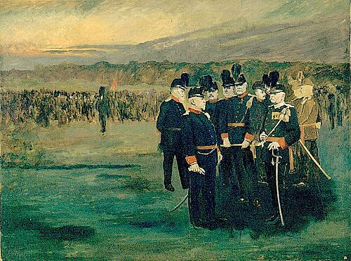 Schets Maastrichtse Dienstdoende Schutterij, 1888, Henri Goovaerts