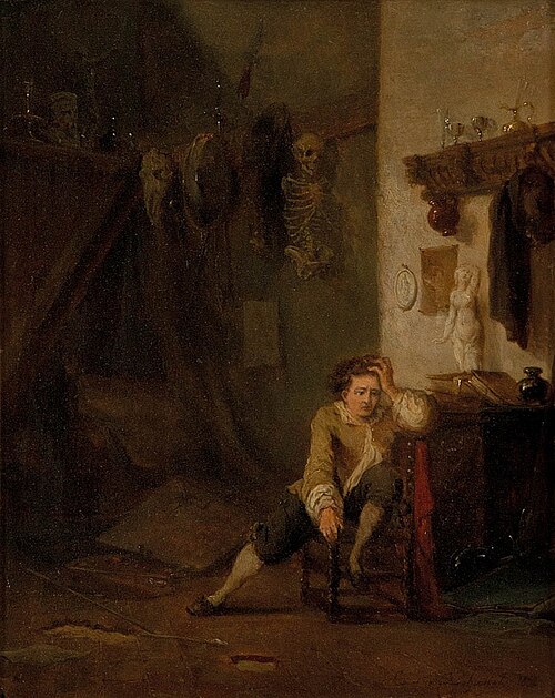 Artist who lost his inspiration, 1852, Hendrik Frans Schaefels