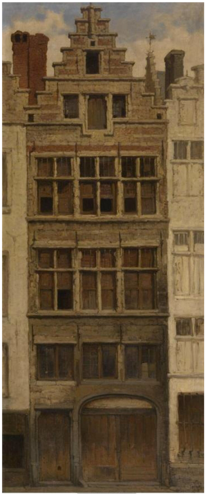 House in the Braderijstraat, Antwerp, 1869, Hendrik Frans Schaefels