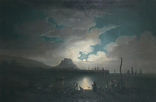 Moonrise over Gorey, 1850, Philip John Ouless