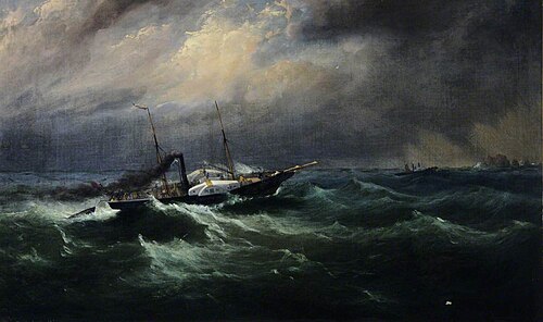 HMS 'Dasher' Going out to Assist the Royal Mail Packet the 'Dispatch', 1853, Philip John Ouless