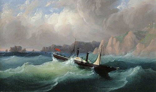 The 'Dispatch', Royal Mail Packet, off La Moye, Jersey, 17 October, 1855, Philip John Ouless