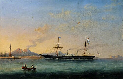 Paddle Steamer Entering Naples, 1856, Philip John Ouless
