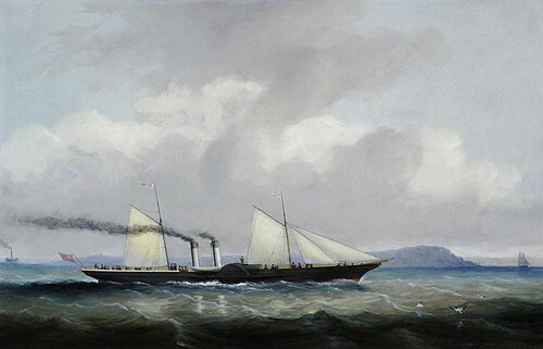 The 'Cygnus' off a Coast, 1857, Philip John Ouless
