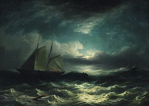 Sailing Ship Coming to the Rescue of a Paddle Steamer, 1857, Philip John Ouless