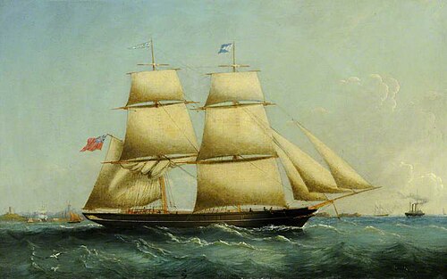 Guernsey Brig 'Agilis' off St Sampsons, Built 1860, 1860, Philip John Ouless