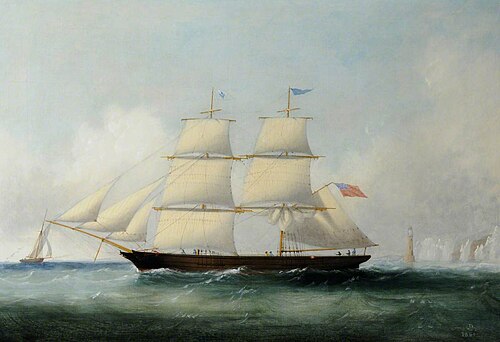 The 'Masonic' off a Lighthouse, 1861, Philip John Ouless