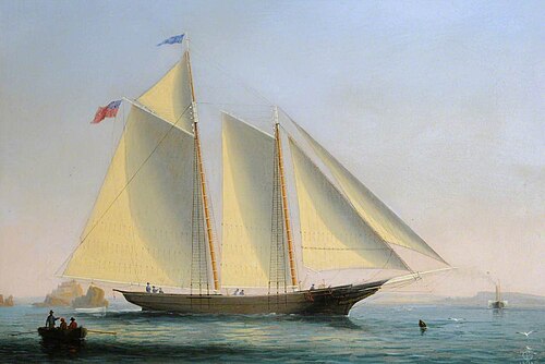 The Yacht 'Northern' off Elizabeth Castle, 1874, Philip John Ouless
