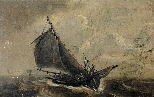 Fishing Boat and Figures, , Philip John Ouless