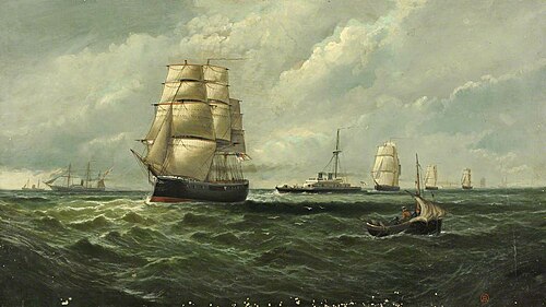 Ironclads at sea, 1880, Philip John Ouless
