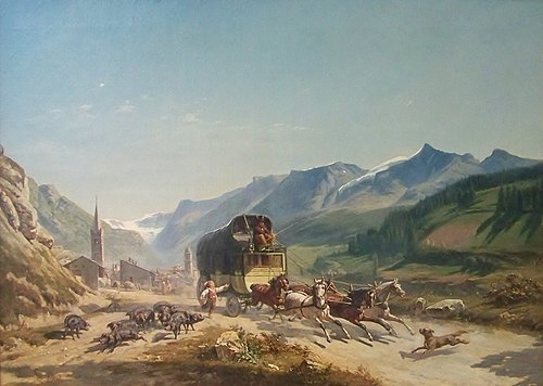 La Diligence à Lanslebourg, 1857, Louis Guy