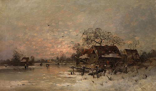 Winter landscape in the evening, 1919, Otto Fedder