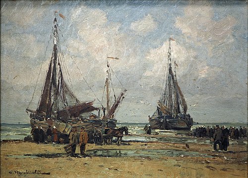 Fischerboote am Strand, , Wilhelm Hambüchen
