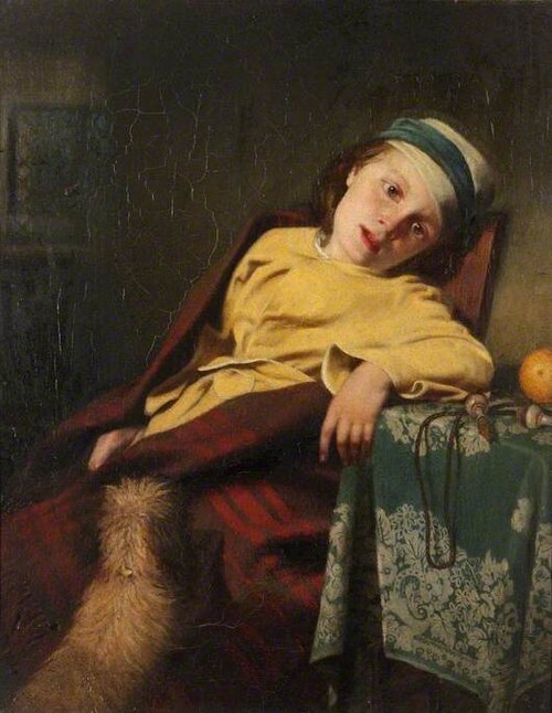 Sick Child with a Dog, 1857, Malcolm Stewart