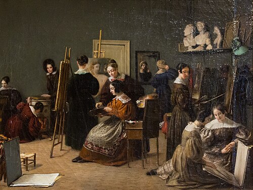 L'Atelier de jeunes filles artistes de Léon Cogniet, 1836, Catherine-Caroline Cogniet