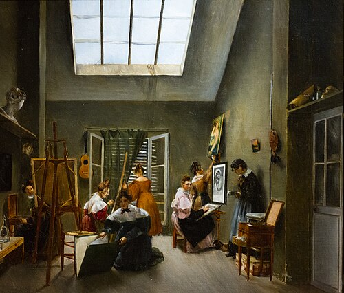 Intérieur d'un atelier de jeunes filles, 1836, Catherine-Caroline Cogniet