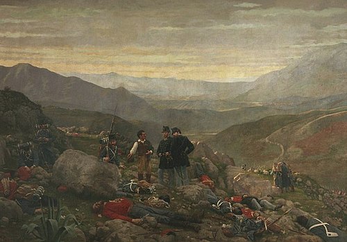 The death of Pilade Bronzetti at Castel Morrone, 1885, Luigi Toro